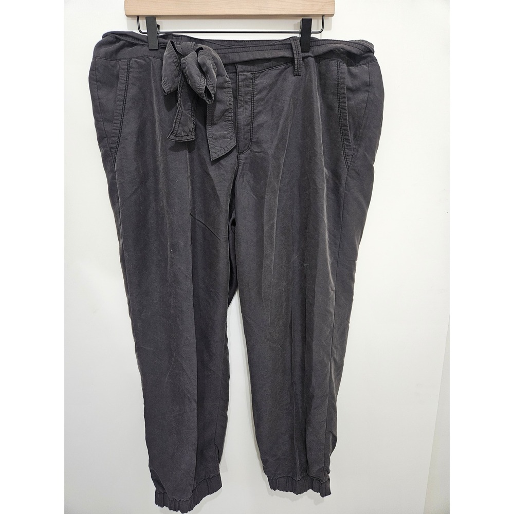 Ann Taylor Loft Gray Tie Waist Joggers Modal Blend Casual Pants Size 16